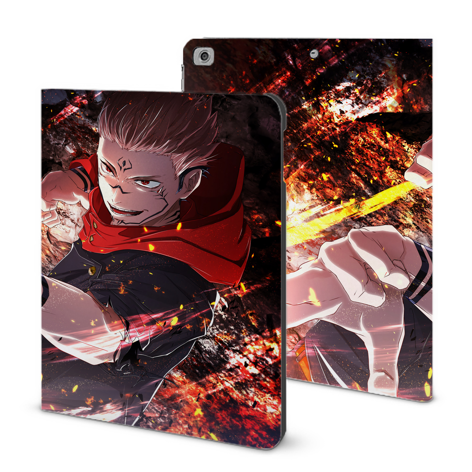 （画像用） 呪術廻戦 Jujutsu Kaisen IPad ケース ブック型 PUレザー TPU 耐衝撃 軽量 薄型 ペン収納なし 全面保護 IPad 各モデル対応